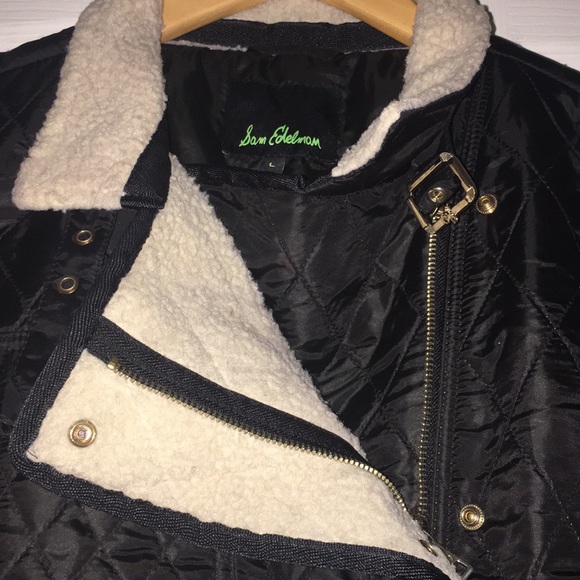 SAM EDELMAN black quilted Sherpa jacket - Picture 2 of 8